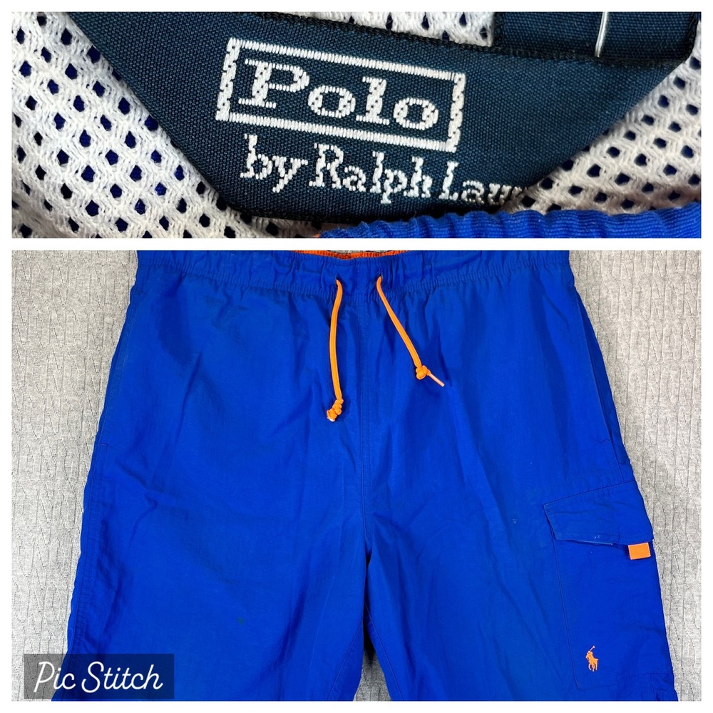 Vintage Polo Ralph Lauren Blue Swim Trunks Shorts Men S (32) beachwear
